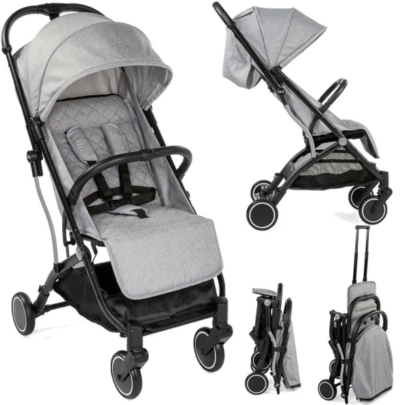 Chicco Trolley Me Bebek Arabası Light Grey - Resim 4