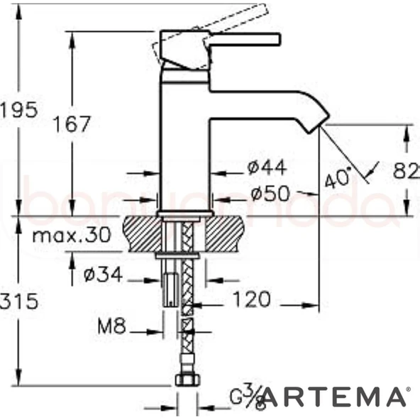 Artema A41984 Minimax S Lavabo Bataryası - Resim 9