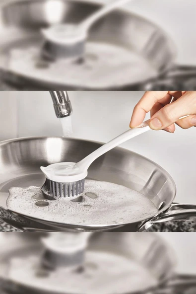 Çok Amaçlı Silikon Bulaşık Yıkama & Lavabo Temizleme & Mutfak Tezgahı Temizleme Fırçası - Resim 2