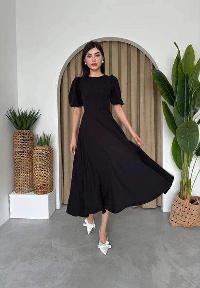 MDB Catania Balon Kol Elbise - Resim 4