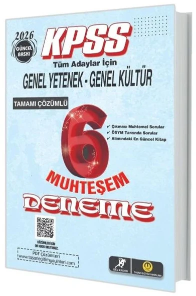 Dev Kadro 2026 KPSS Genel Yetenek Genel Kültür Muhteşem 6 Deneme Çözümlü ürün görseli 1