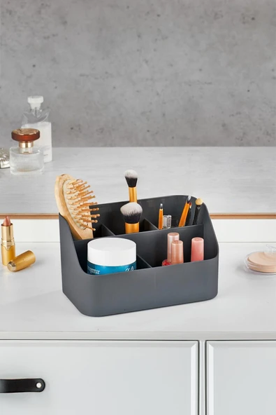 Füme Makyaj Kutusu & Kozmetik Organizeri & Çok Amaçlı Kutu - Resim 2