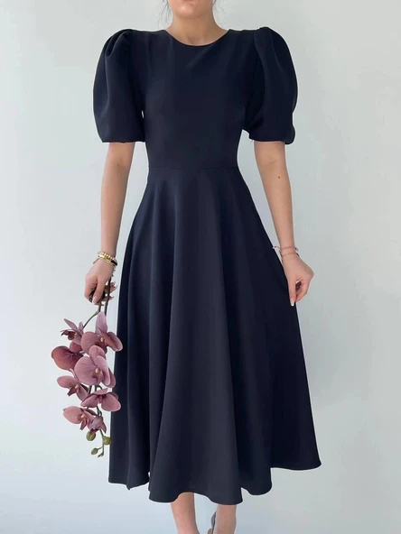 MDB Catania Balon Kol Elbise - Resim 2