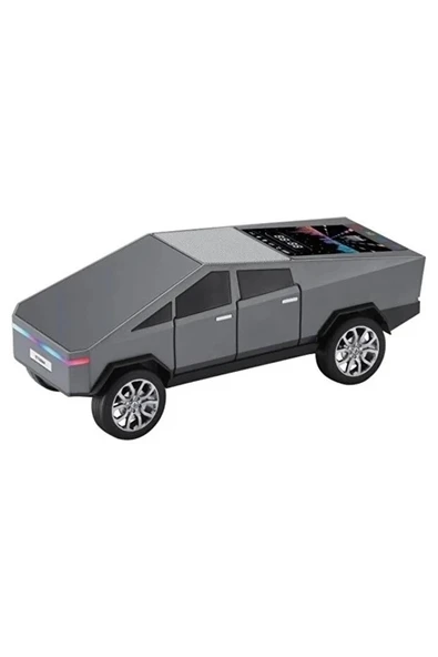 D68 Cyber Model Araba Tasarımlı Bluetooth Hoparlör 15w Güçlü Ses Rgb Led /tws/usb Gri - Resim 2