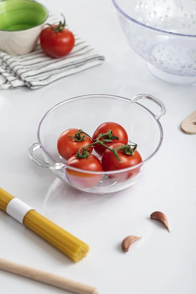 Akrilik Şeffaf Mini Pirinç Süzgeçi & Bakliyat Süzgeçi (3 Su Bardağı Ölçülü) - Resim 2