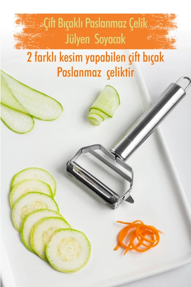 Paslanmaz Çelik Sebze Meyve Julyen Soyucu & Doğrayıcı 17 Cm ürün görseli