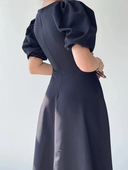 MDB Catania Balon Kol Elbise - Resim 5