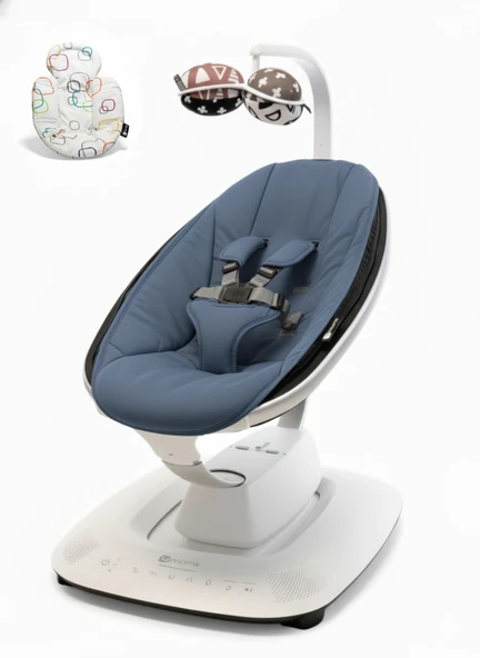 4moms Mamaroo 5.0 Elektrikli Ana Kucağı - Slate Blue + Yenidoğan Destek Pedi - Resim 5