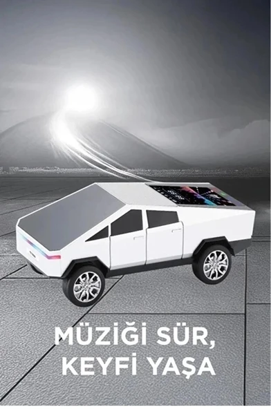 D68 Cyber Model Araba Tasarımlı Bluetooth Hoparlör 15w Güçlü Ses Rgb Led /tws/usb Beyaz - Resim 4