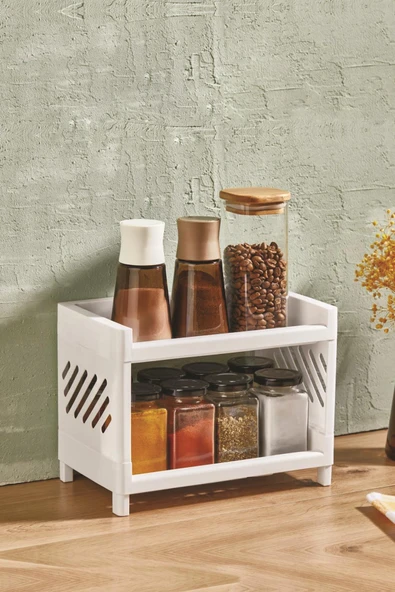 2 Katlı Tezgah Üstü Düzenleyici & Çok Amaçlı Raf & Organizer - Resim 2