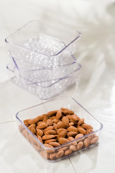 Akrilik Şeffaf 4'lü Tek Kapaklı Kahvaltılık & Sunumluk-2065-1 - Resim 5