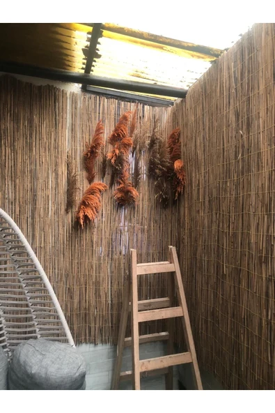 BİŞKİN 50CM X 2Metre Eber Gölü Kamışlarla Hasır Bambu Kamış Çit Gölgelik , Bahçe Çiti - Resim 4