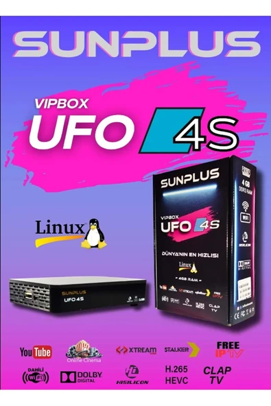 sunplus Vıpbox Ufo 4s Uydu Alıcısı Linux 4gb Ram ürün görseli