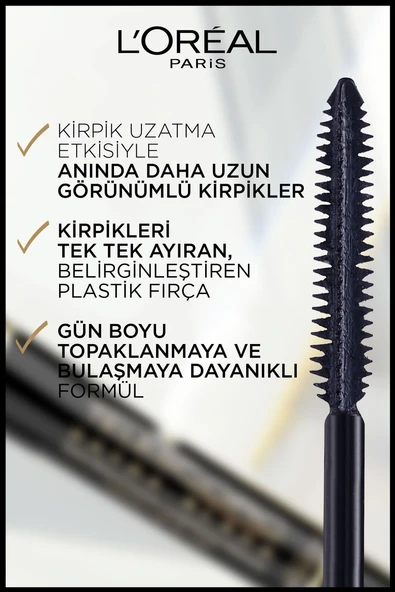 L'Oreal Paris Telescopic Carbon Black Maskara Siyah - Resim 3