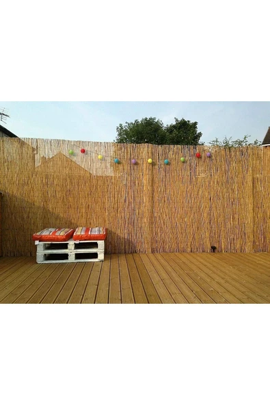 BİŞKİN 2mx3mreed Fence Misina Ipli Doğal Bambu Kamış Çit ,bahçe Çiti ,balon Çiti ,hasır Çit ,gölgelik Dekor - Resim 2