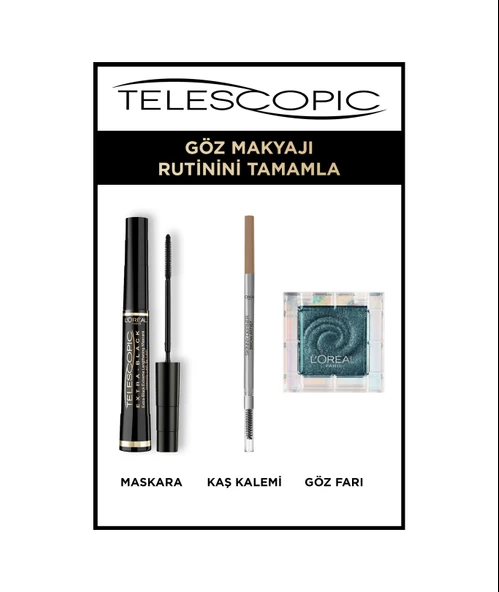 L'Oreal Paris Telescopic Carbon Black Maskara Siyah - Resim 8
