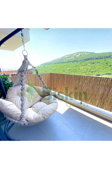 Bolvadi 80CM Yükseklik X 250CM Genişlik Bambu Kamış Hasır Çit Dekoratif Bahçe Balkon ve Duvar Çiti ReedFence - Resim 2