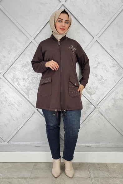 KADIN DİKME VE TAŞ DETAYLI TESETTÜR GİY ÇIK - Resim 3