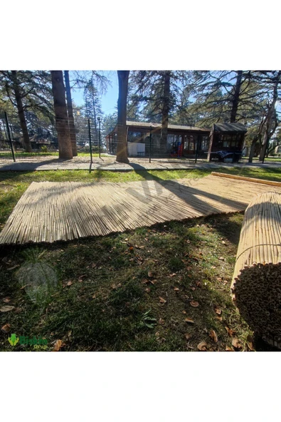 BİŞKİN 120cm X 200cm Afyonkarahisardan Misina Ipli Doğal Bambu Kamış Çit,bahçe Çiti,hasır Çit, Gölgelik - Resim 5