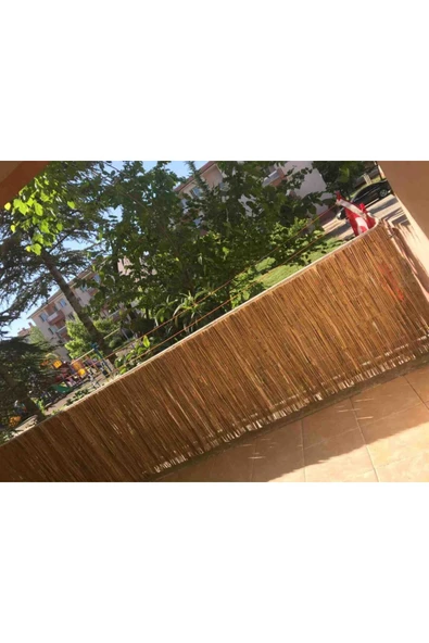 BİŞKİN 1x5 Kamış Hasır Doğal Dekoratif Çit - İç ve Dış Mekan İçin ürün görseli 1