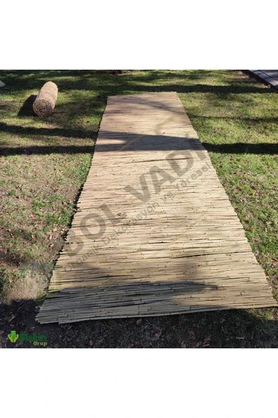 BİŞKİN 120cm X 200cm Afyonkarahisardan Misina Ipli Doğal Bambu Kamış Çit,bahçe Çiti,hasır Çit, Gölgelik - Resim 3