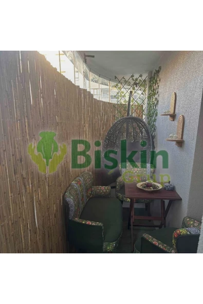 BİŞKİN 2.5 Metre X 5  Metre Bambu Kamış Hasır Çit , Bahçe Balkon Gölgelik vb. Dekorasyon Doğal ürün görseli 1