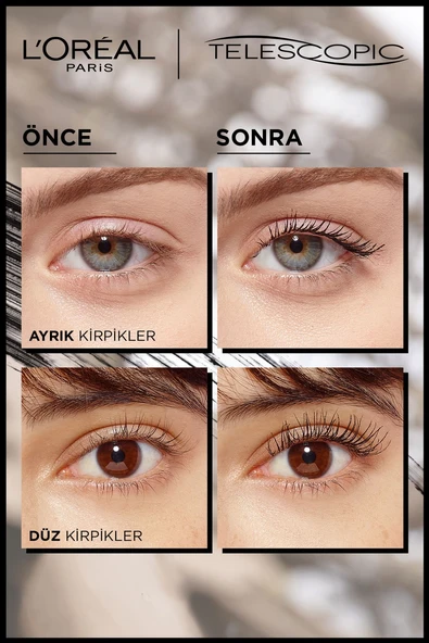 L'Oreal Paris Telescopic Carbon Black Maskara Siyah - Resim 2