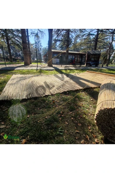 BİŞKİN 1.5m X 5m Afyonkarahisardan Misina Ipli Doğal Bambu Kamış Çit,bahçe Çiti,hasır Çit, Gölgelik - Resim 5