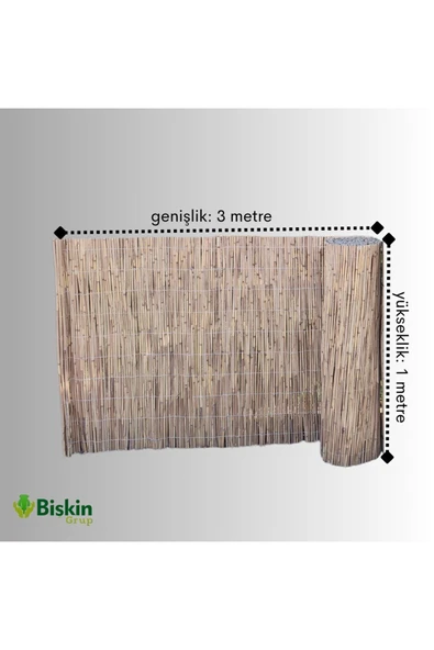 BİŞKİN 1m X 3m Afyonkaraisardan Misina Ipli Doğal Bambu Kamış Çit,bahçe Çiti,balon Çiti,hasır Çit, Gölgelik ürün görseli 1