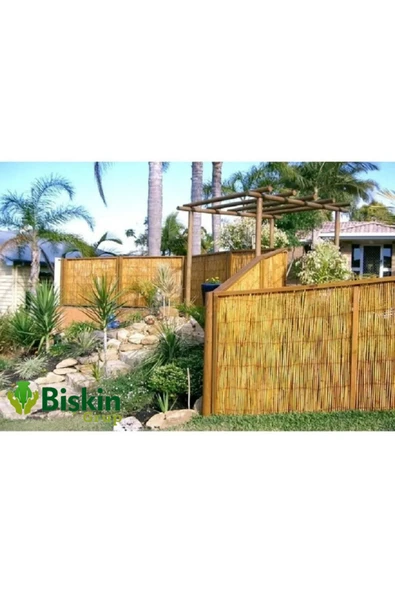 Bolvadi 70CM Yükseklik X 200CM Genişlik Bambu Kamış Hasır Çit Dekoratif Bahçe Balkon ve Duvar Çiti ReedFence ürün görseli 1