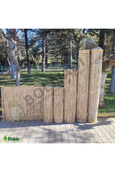 BİŞKİN Doğal Kamış Hasır Çit 90 cm X 2.5 m Balkon Çiti Hasır Bambu Çit Bahçe Çiti ve Gölgelik - Resim 2