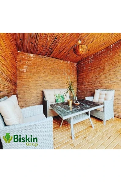 BİŞKİN 2m X 5m Bişkin Telli Doğal Bambu Kamış Çit,bahçe Çiti,balon Çiti,hasır Çit, Gölgelik - Resim 5