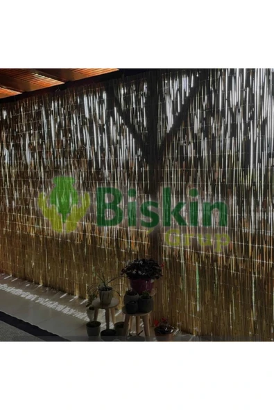 BİŞKİN 2.5 Metre X 5  Metre Bambu Kamış Hasır Çit , Bahçe Balkon Gölgelik vb. Dekorasyon Doğal - Resim 2
