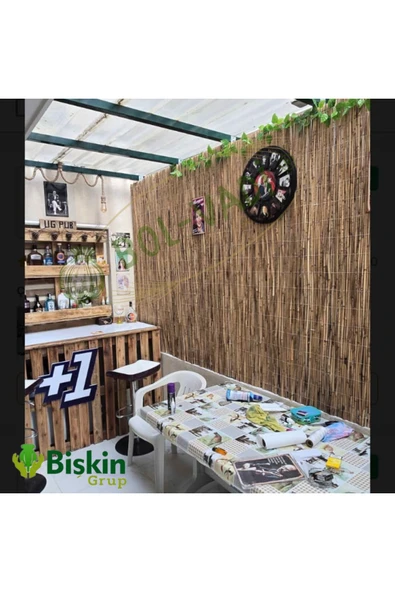 Bolvadi 250CM Yükseklik X 250CM Genişlik Doğal Bambu Kamış Hasır Çit Dekoratif Bahçe Balkon ve Duvar Çiti . ürün görseli 1