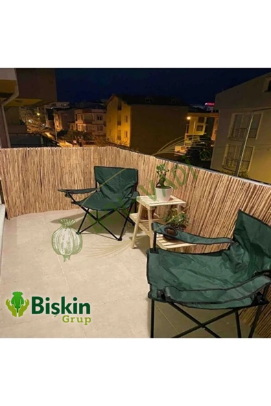 BİŞKİN 2m X 6m Reed Fence Misina Ipli Doğal Bambu Kamış Çit , Bahçe Çiti , Balon Çiti , Gölgelik Dekor - Resim 4
