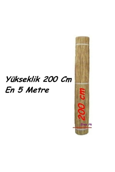 BİŞKİN 2x5 Metre Galvaniz Bakır Telli Hasır Kamış Bahçe Çiti Yükseklik 2 En 5 Metre - Resim 2