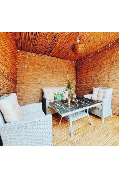 BİŞKİN Afyonkarahisardan Kamış Çit Bambu Çit Hasır Doğal 1,00 X 5,00 Metre (TELLİ) - Resim 6