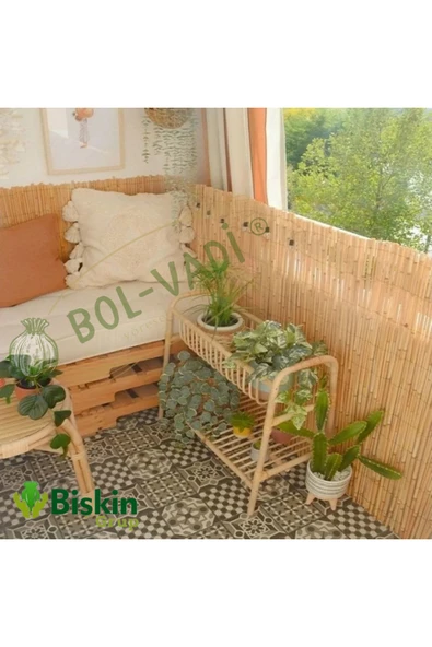 Bolvadi 110CM Yükseklik X 600CM Genişlik Bambu Kamış Hasır Çit Dekoratif Bahçe Balkon ve Duvar Çiti . ürün görseli 1