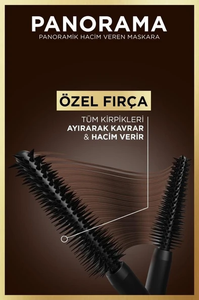 L'Oréal Paris Panorama Hacim Veren Maskara Kahverengi - Resim 5