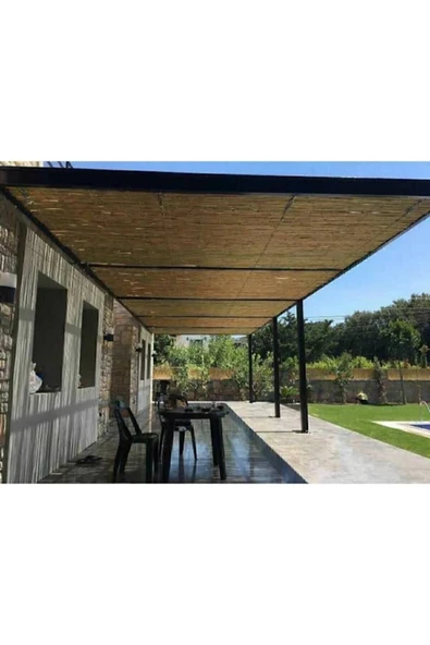 BİŞKİN 2x5 Metre Galvaniz Bakır Telli Hasır Kamış Bahçe Çiti Yükseklik 2 En 5 Metre - Resim 3