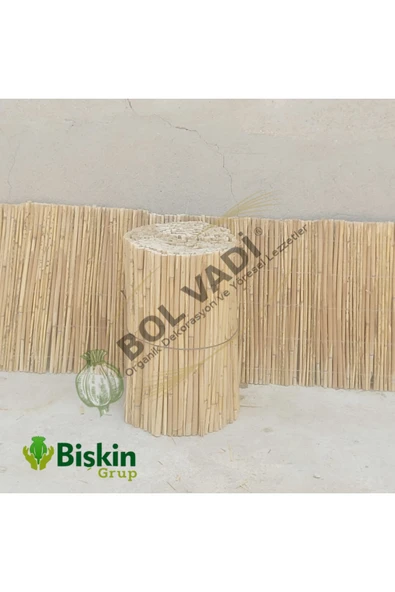 Bolvadi Natural 40CM X 500CM Bambu Kamış Hasır Çit Dekoratif Bahçe Balkon ve Duvar Çiti Reed Fence - Resim 2