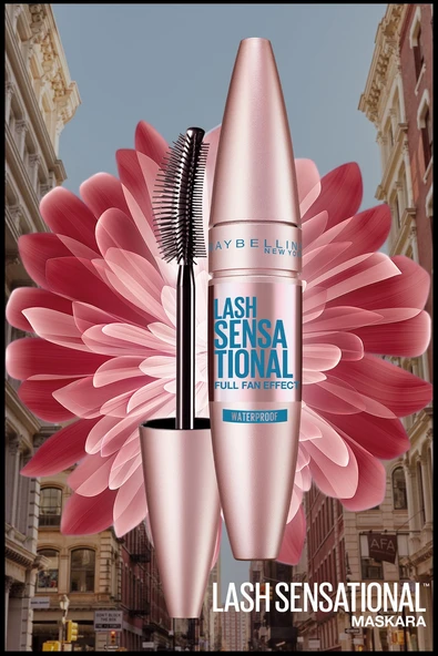 Maybelline New York Lash Sensational Waterproof Maskara Siyah - Resim 6