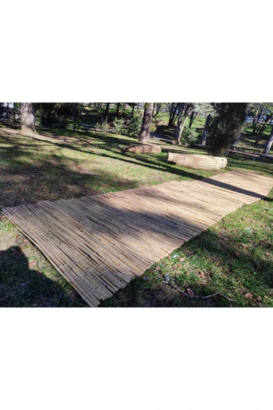 BİŞKİN 80cm X 7m Afyonkarahisardan Misina Ipli Doğal Bambu Kamış Çit,bahçe Çiti,hasır Çit, Gölgelik - Resim 5