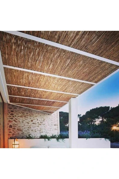 BİŞKİN 3m x 5m Ayonkaraisardan  TELLİ Doğal Bambu Kamış Çit,bahçe Çiti,balon Çiti,hasır Çit, Gölgelik - Resim 7