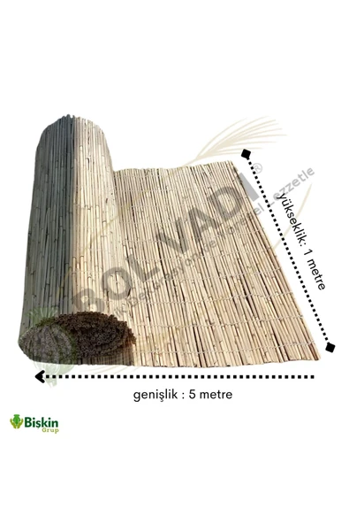 BİŞKİN 1m X 5m Afyonkaraisardan Misina Ipli Doğal Bambu Kamış Çit,bahçe Çiti,balon Çiti,hasır Çit, Gölgelik ürün görseli 1