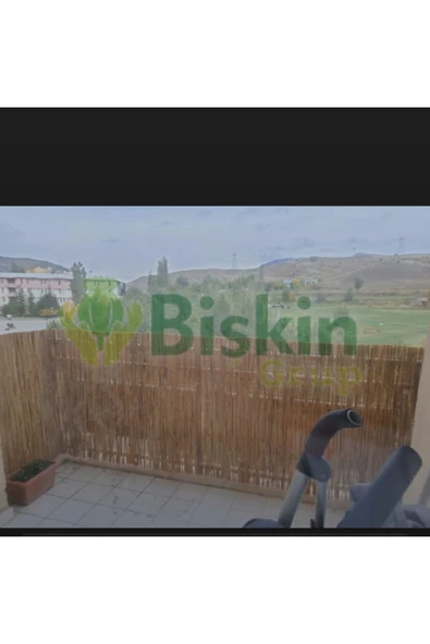 BİŞKİN 110 CM X 5 Metre Bambu Kamış Hasır Çit , Bahçe Balkon Gölgelik vb. Dekorasyon Doğal - Resim 7