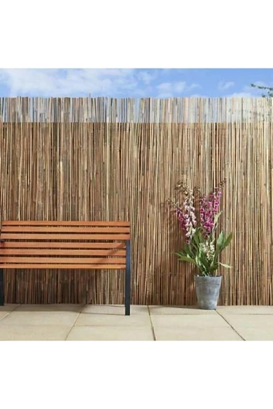 BİŞKİN 2x5 Metre Galvaniz Bakır Telli Hasır Kamış Bahçe Çiti Yükseklik 2 En 5 Metre - Resim 5