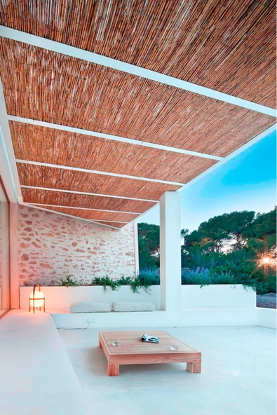 BİŞKİN 2m x 5m Kamış Çit Doğal Dekoratif Çit Misina İpli ürün görseli 1