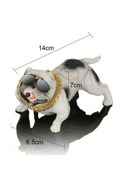 ASTRALED Araba Içi Torpido Üstü Simülasyon Pitbull Köpek Dekorasyon Beyaz ürün görseli 1