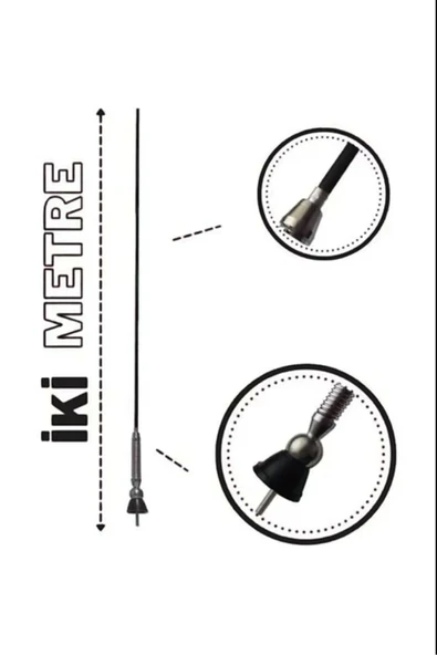 ASTRALED Yaylı Trabzon Siyah Magnum Anten 2 Metre - Resim 3